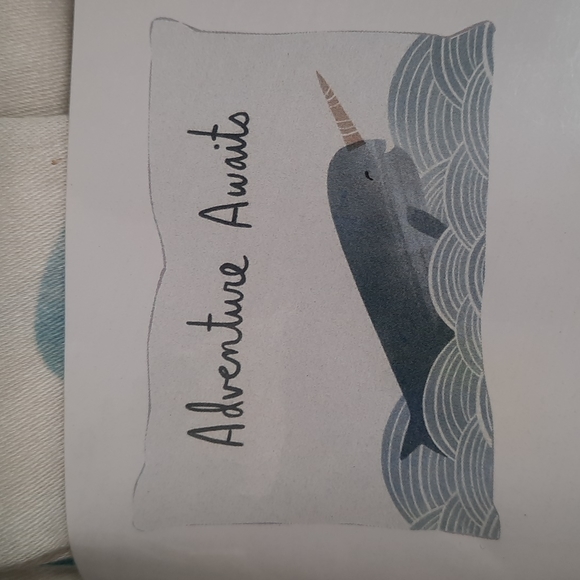 Narwhal Sign & Pillow Case Set Wall Art Shelf Sitter 2- Cotton Pillow Case Home - Picture 5 of 7